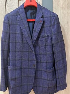 Isaia Plaid Wool two-button sport coat